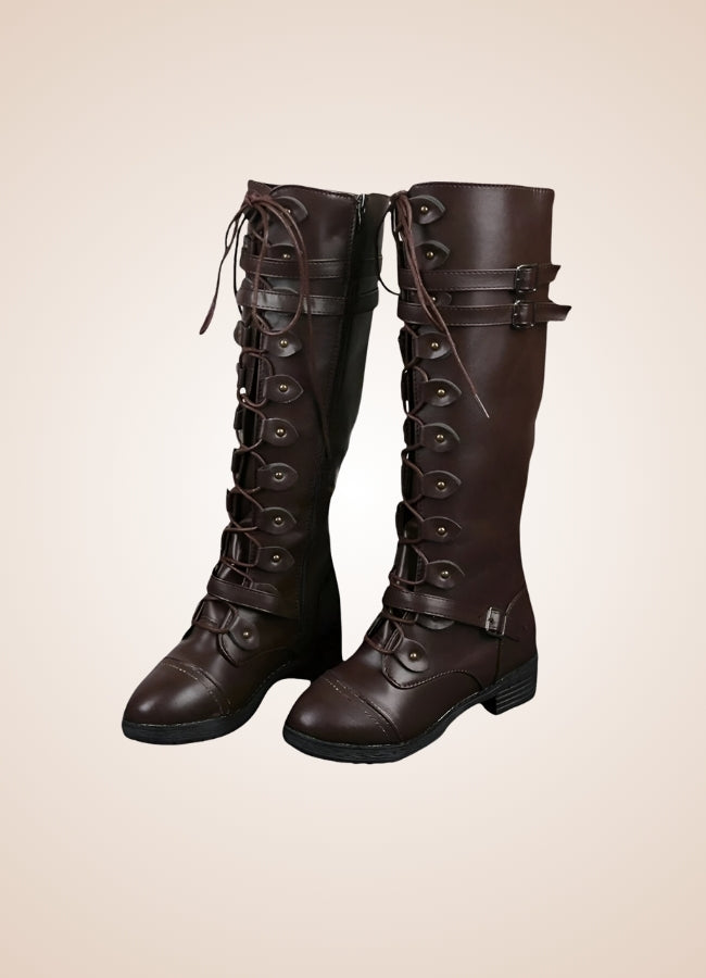 Brown Steampunk Buckles Boots - Steampunk Australia