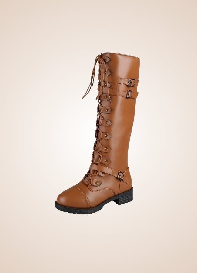 Brown Steampunk Buckles Boots - Steampunk Australia