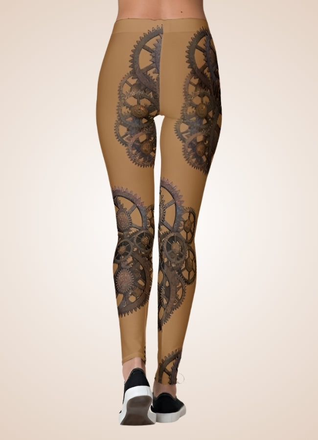 Brown Steampunk Gear Legging - Steampunk Australia