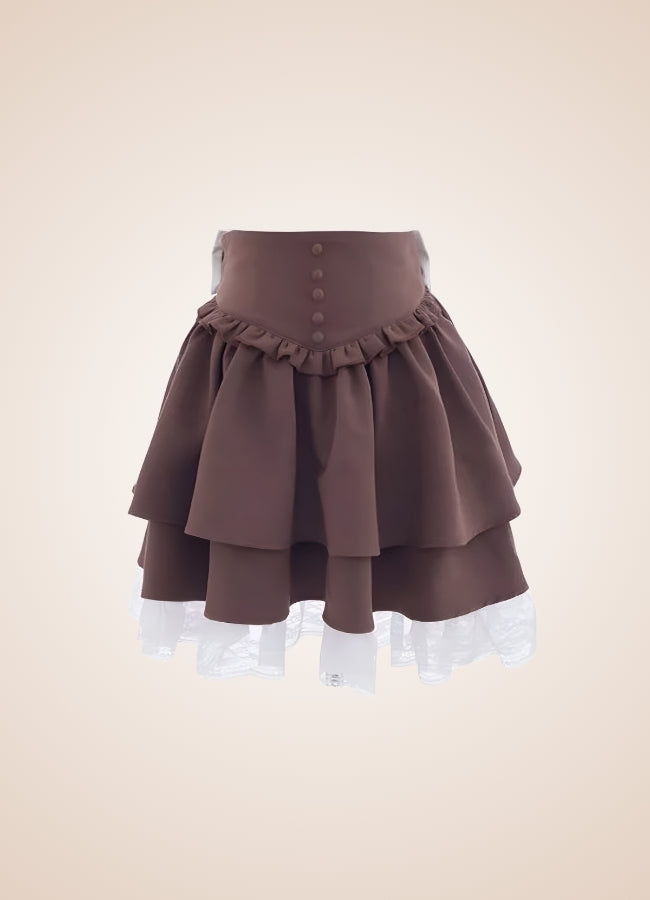 Brown Steampunk Lolita Skirt - Steampunk Australia