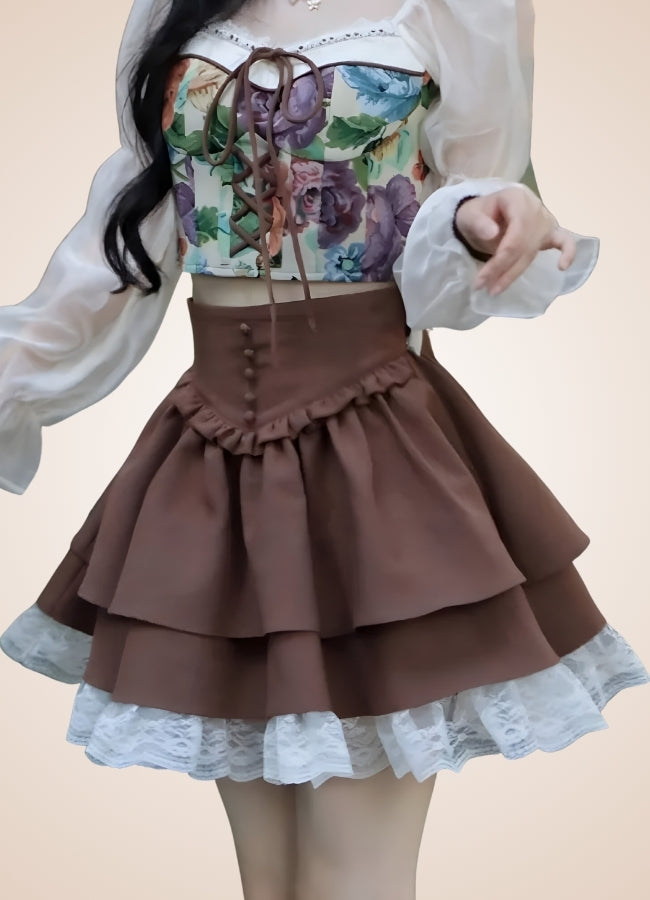 Brown Steampunk Lolita Skirt - Steampunk Australia