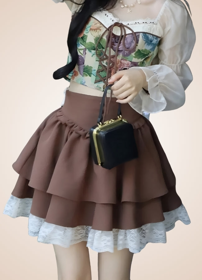 Brown Steampunk Lolita Skirt - Steampunk Australia