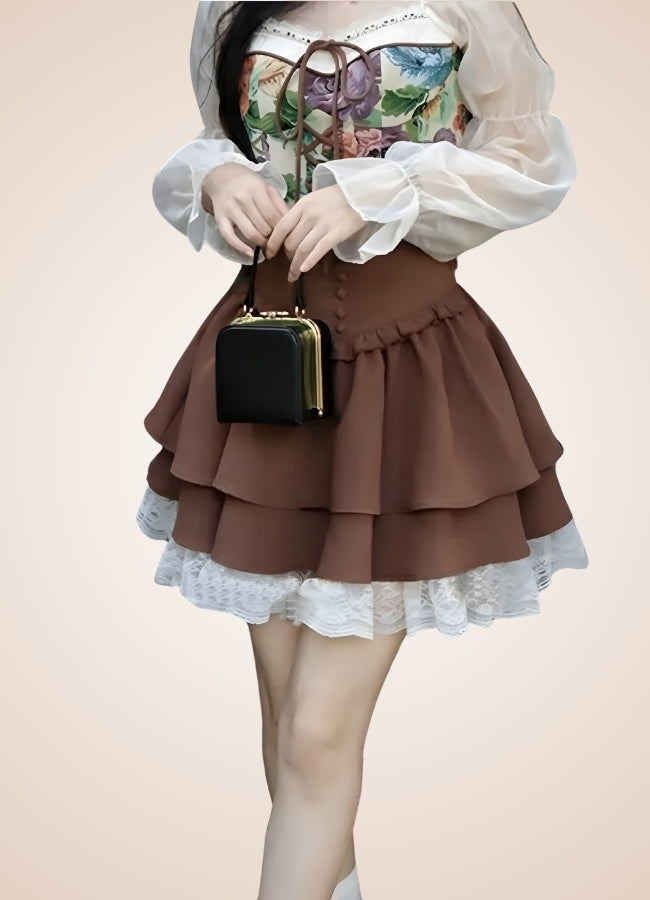 Brown Steampunk Lolita Skirt - Steampunk Australia