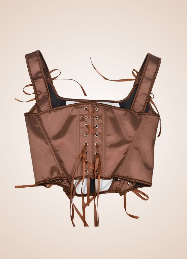 Brown Steampunk Medieval Lace Corset - Steampunk Australia