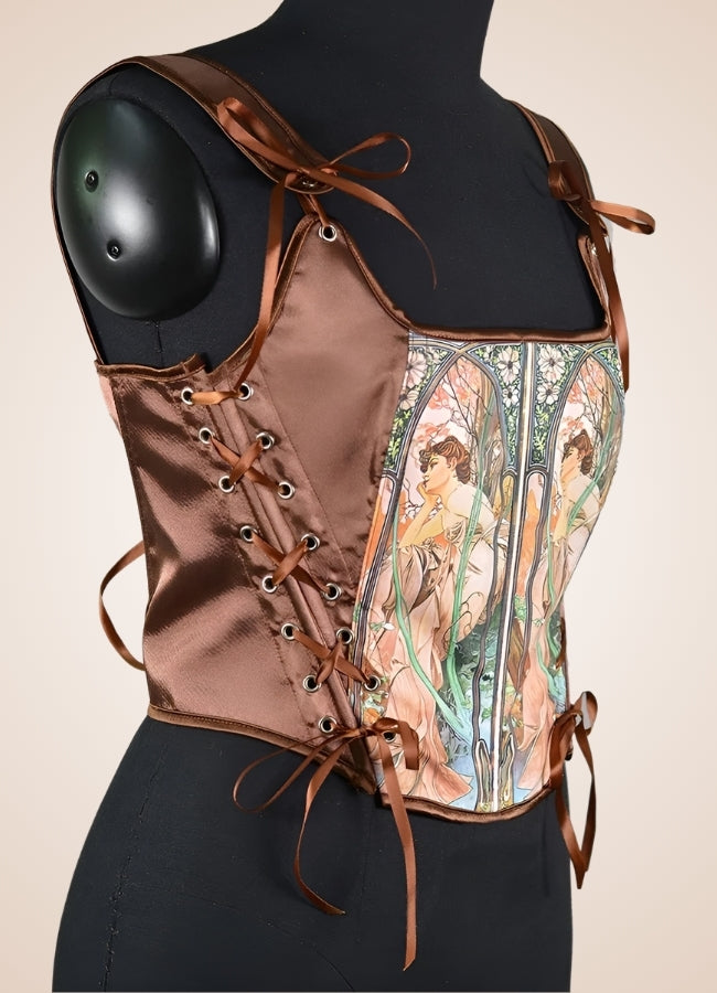 Brown Steampunk Medieval Lace Corset - Steampunk Australia