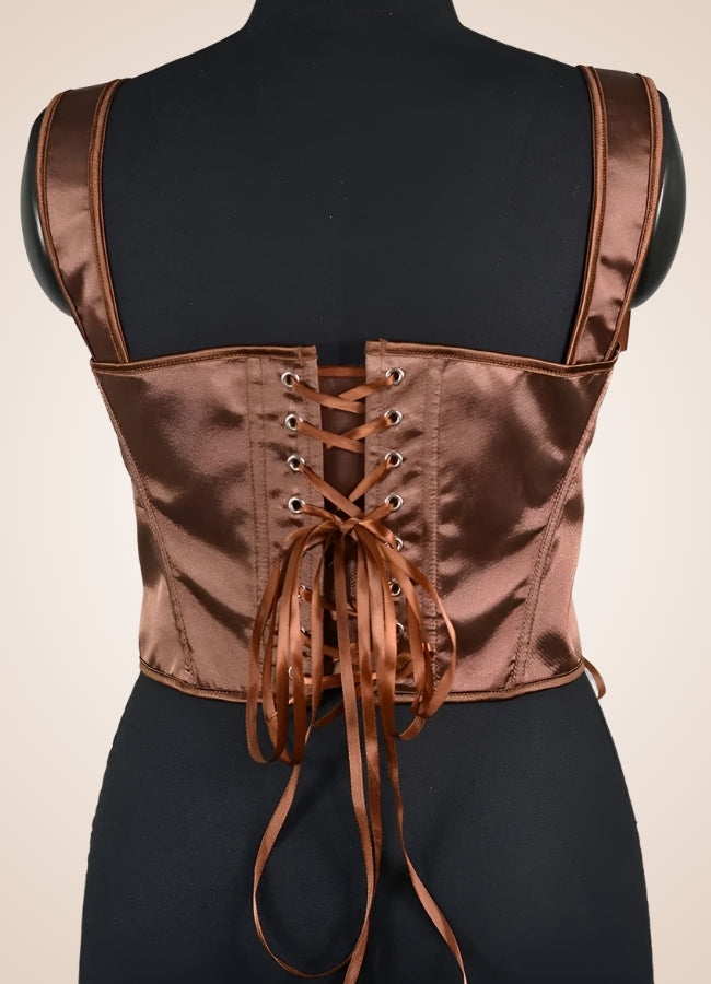 Brown Steampunk Medieval Lace Corset - Steampunk Australia