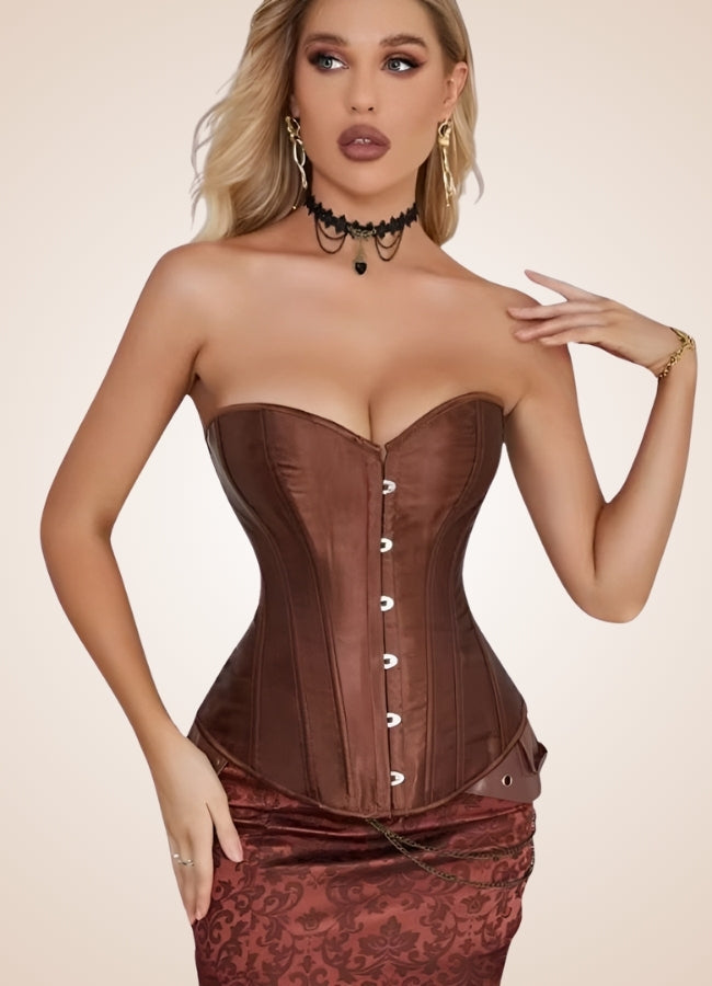 Classic Brown Steampunk Corset - Steampunk Australia