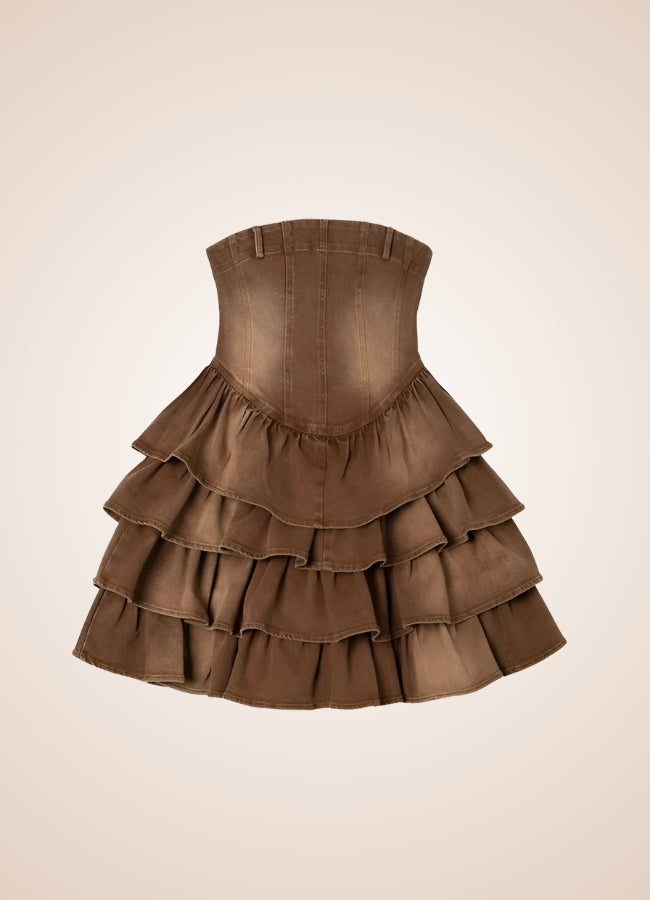 Classic Brown Steampunk Corset Dress - Steampunk Australia