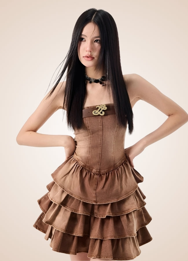 Classic Brown Steampunk Corset Dress - Steampunk Australia