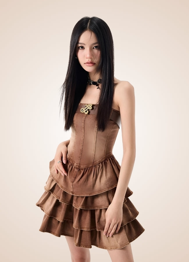 Classic Brown Steampunk Corset Dress - Steampunk Australia