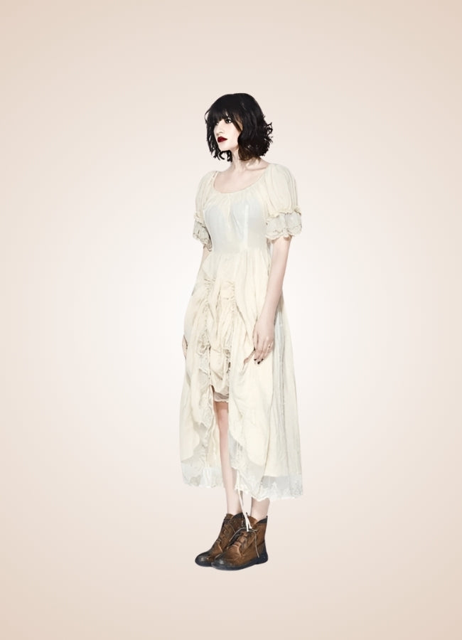 Creamy White Steampunk Dress - Steampunk Australia