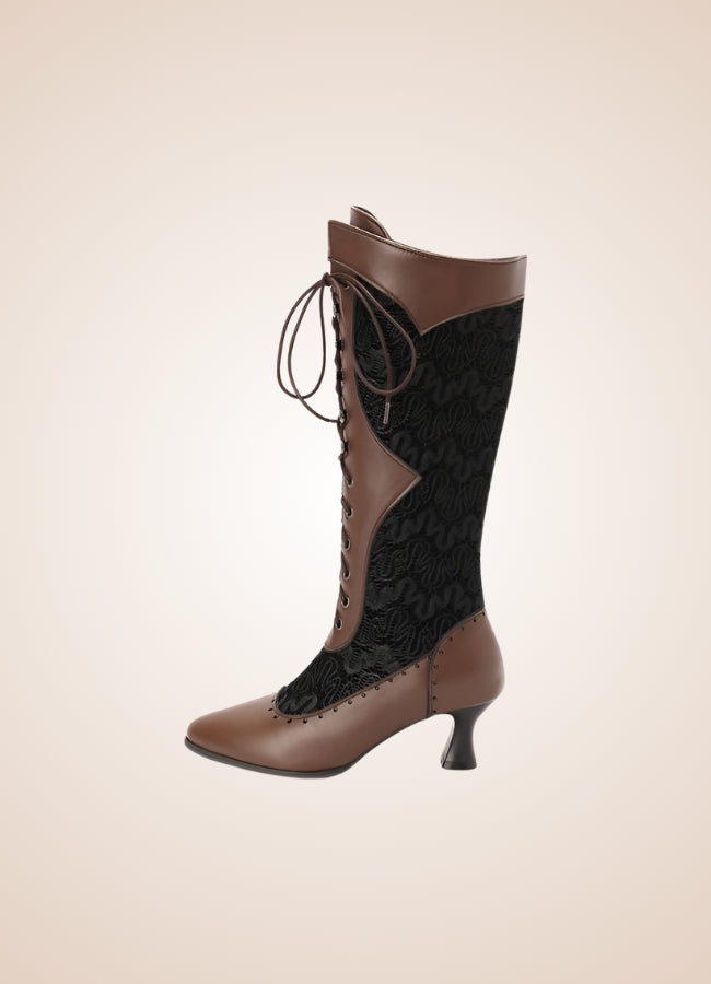 Cross-strap Women's Steampunk Boots - Steampunk Australia