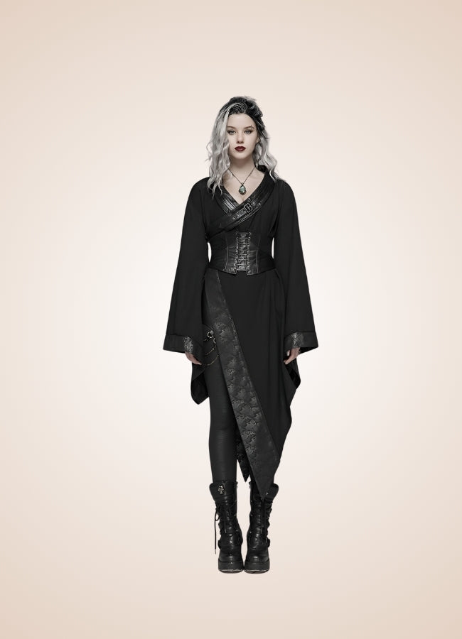 Dark Goth Punk Long Dress - Steampunk Australia