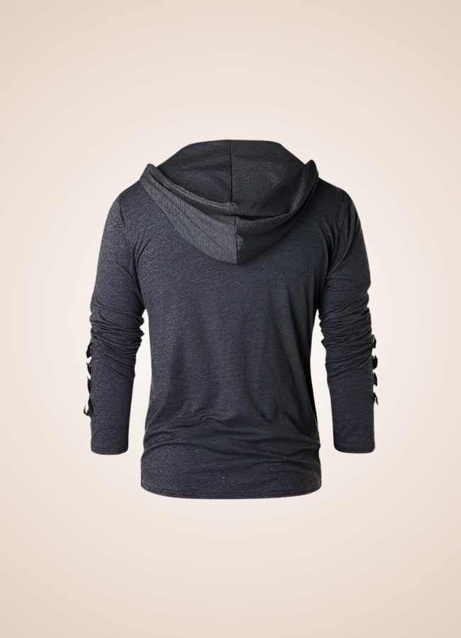 Dark Gray Steampunk Hooded Sweatshirt - Steampunk Australia