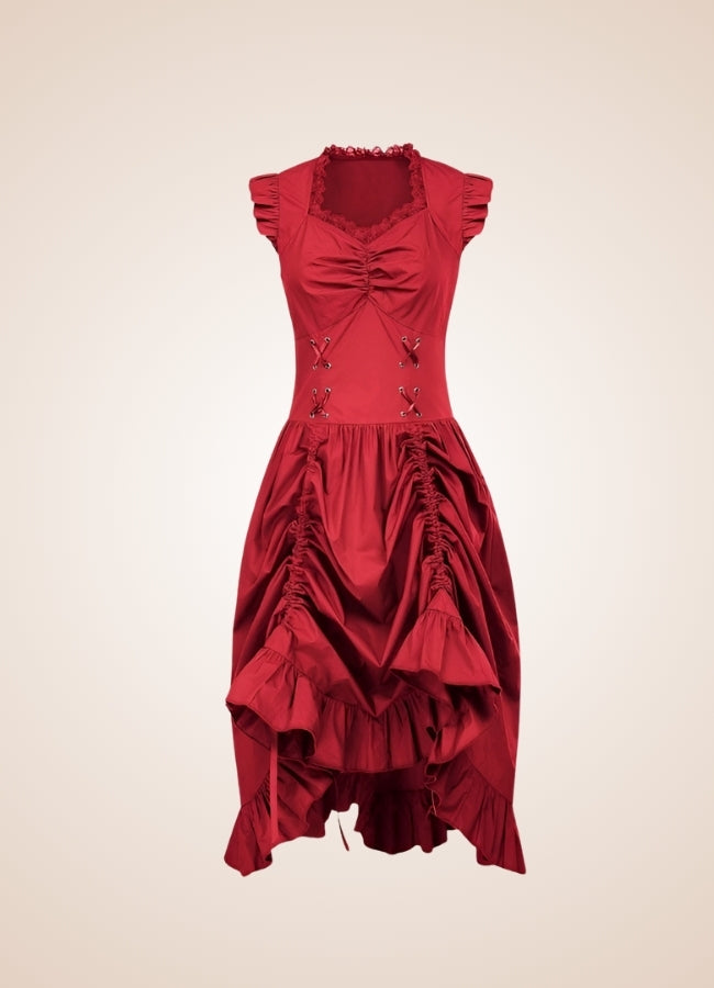 Elegant V Neck Steampunk Dress - Steampunk Australia