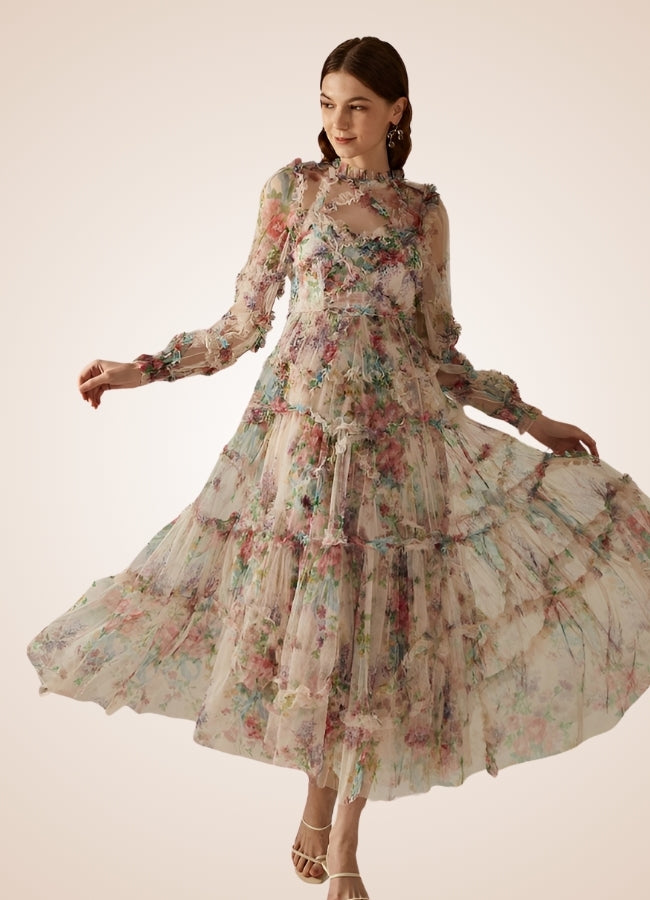 Floral Lace Steampunk Dress - Steampunk Australia