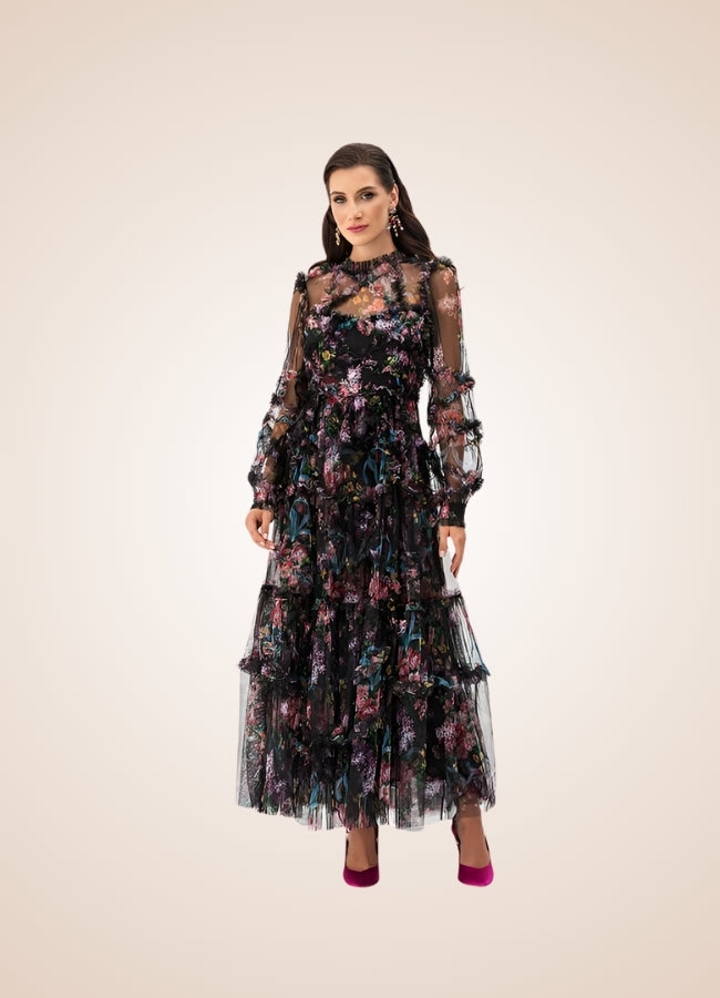Floral Lace Steampunk Dress - Steampunk Australia