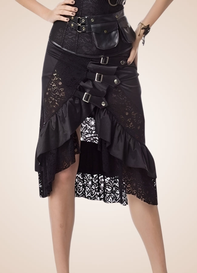 Front Buckle Steampunk Skirt - Steampunk Australia
