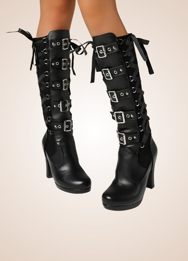 Gothic Belt Buckle Boots - Steampunk Australia