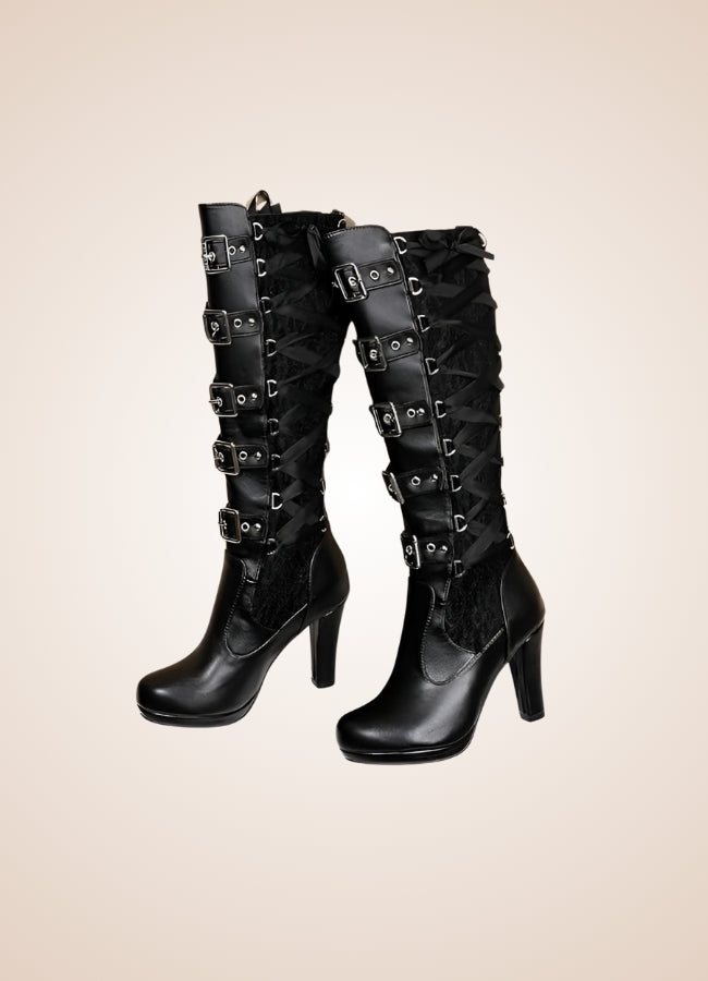 Gothic Belt Buckle Boots - Steampunk Australia
