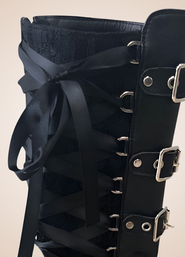 Gothic Belt Buckle Boots - Steampunk Australia