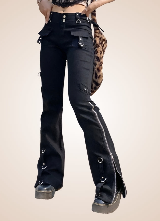 Gothic Emo Zipper Pants - Steampunk Australia