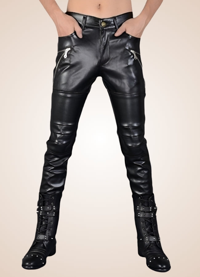 Gothic Faux Leather Pants - Steampunk Australia