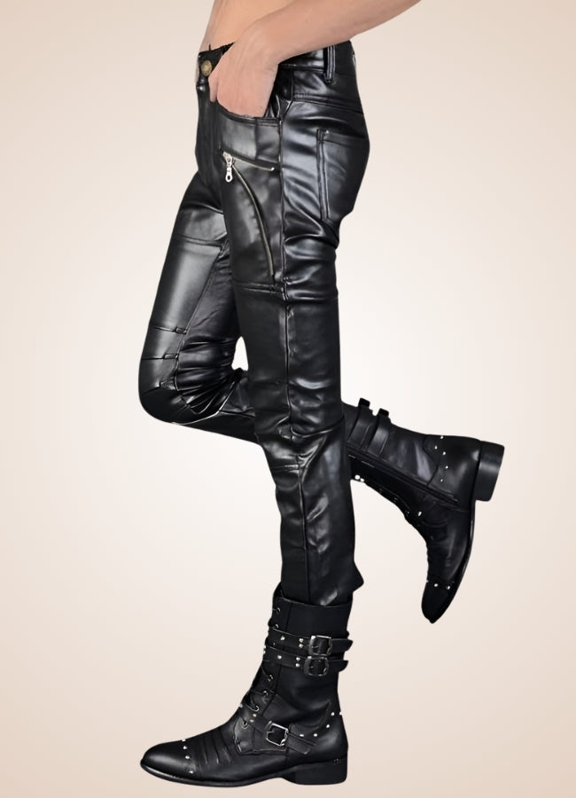 Gothic Faux Leather Pants - Steampunk Australia