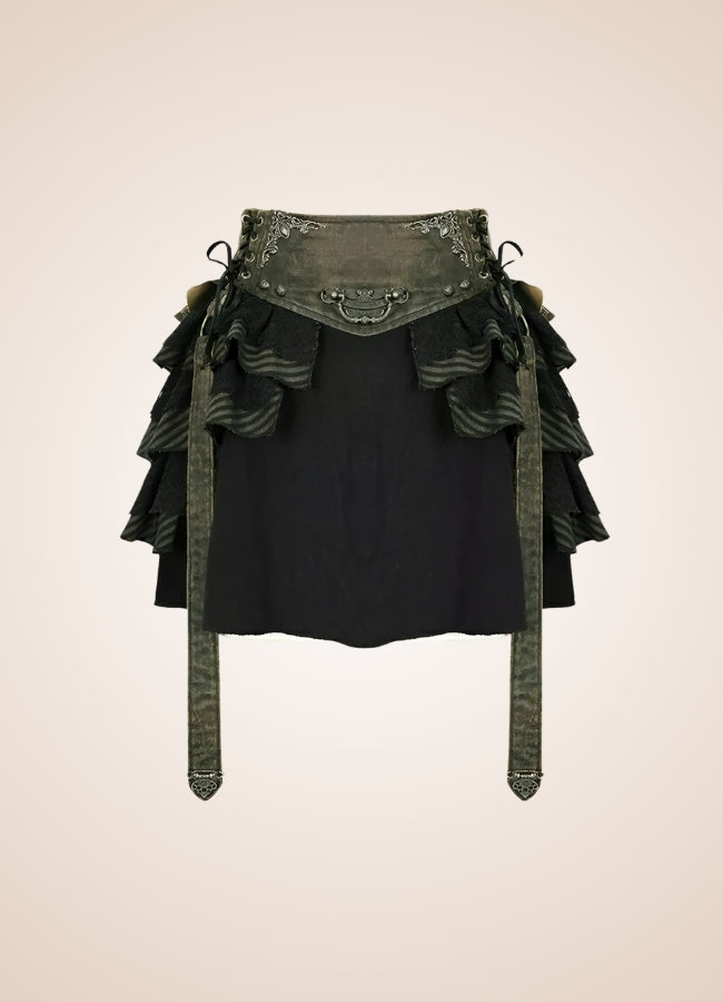Gothic Flat Bone Lolita Skirt - Steampunk Australia