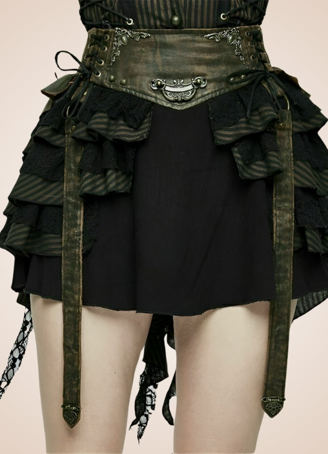 Gothic Flat Bone Lolita Skirt - Steampunk Australia