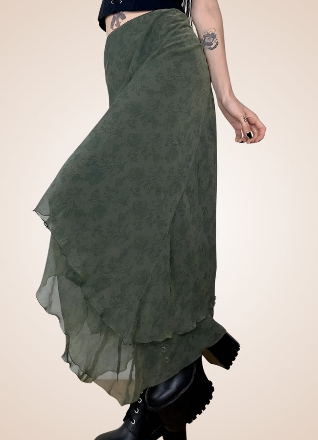 Gothic Floral Pattern Skirt - Steampunk Australia