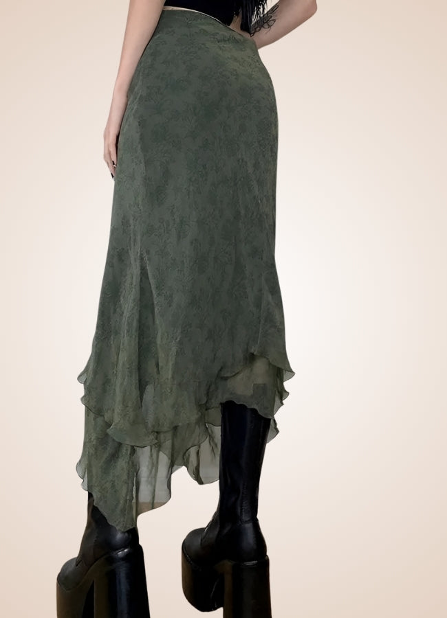 Gothic Floral Pattern Skirt - Steampunk Australia