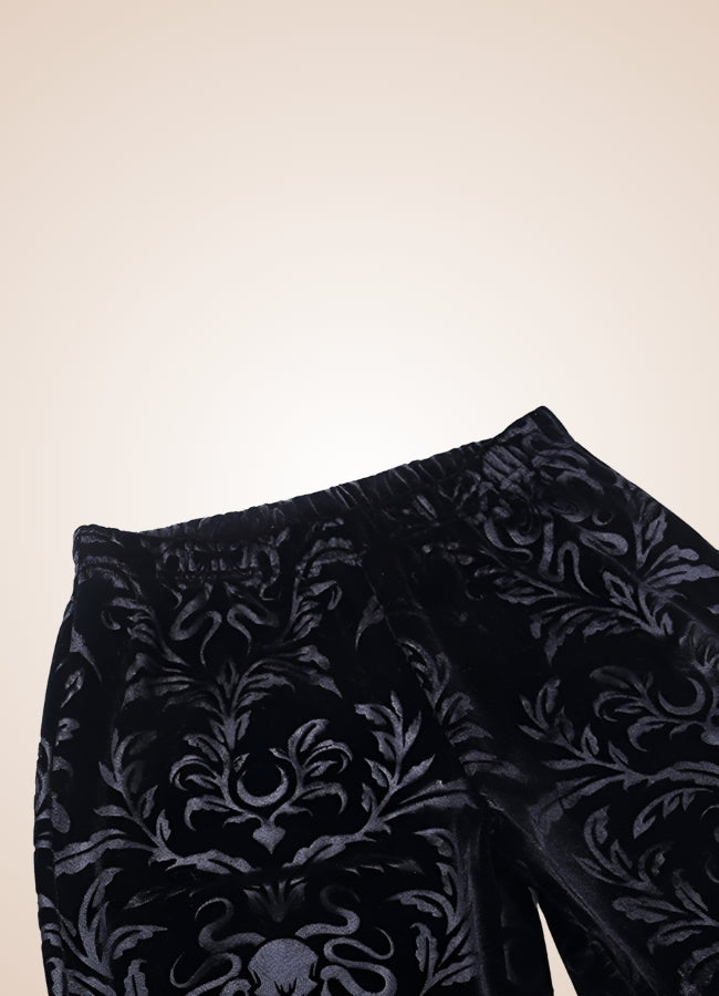 Gothic High Waist Jacquard Pants - Steampunk Australia