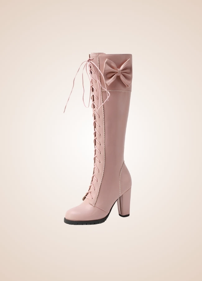 Gothic Knee High Combat Boots - Steampunk Australia