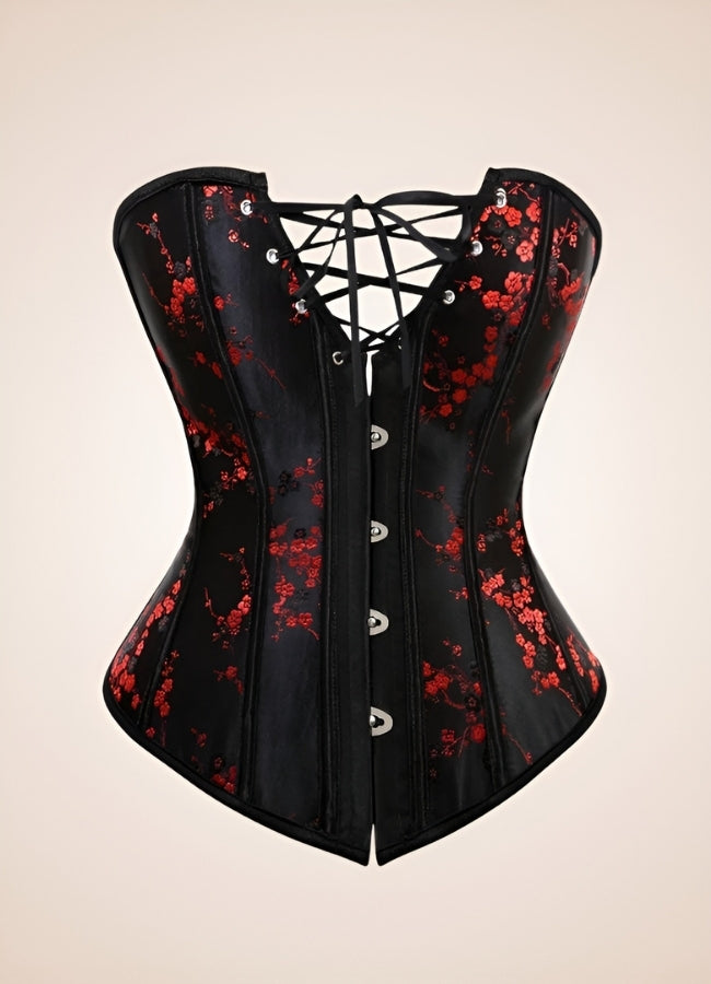 Gothic Lace Up Flower Corset - Steampunk Australia