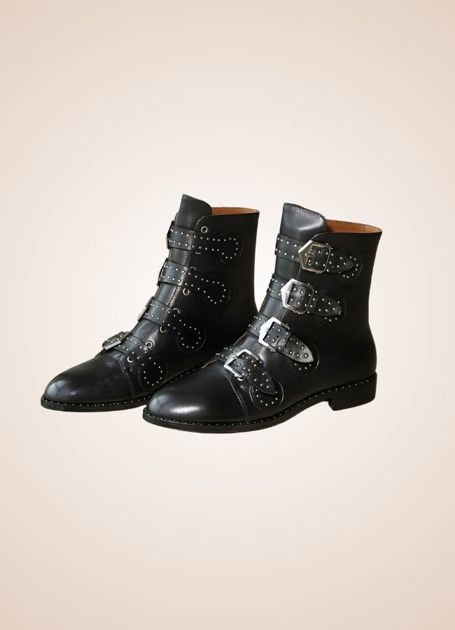 Gothic Leather Ankle Boots - Steampunk Australia