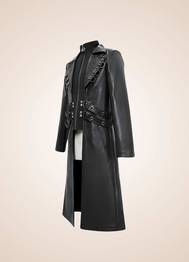 Gothic Leather Trench Coat - Steampunk Australia
