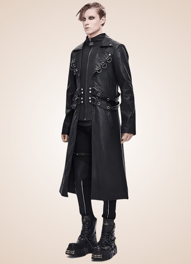 Gothic Leather Trench Coat - Steampunk Australia