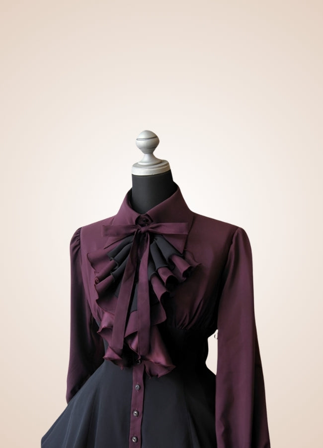 Gothic Medieval Burgundy Dress - Steampunk Australia