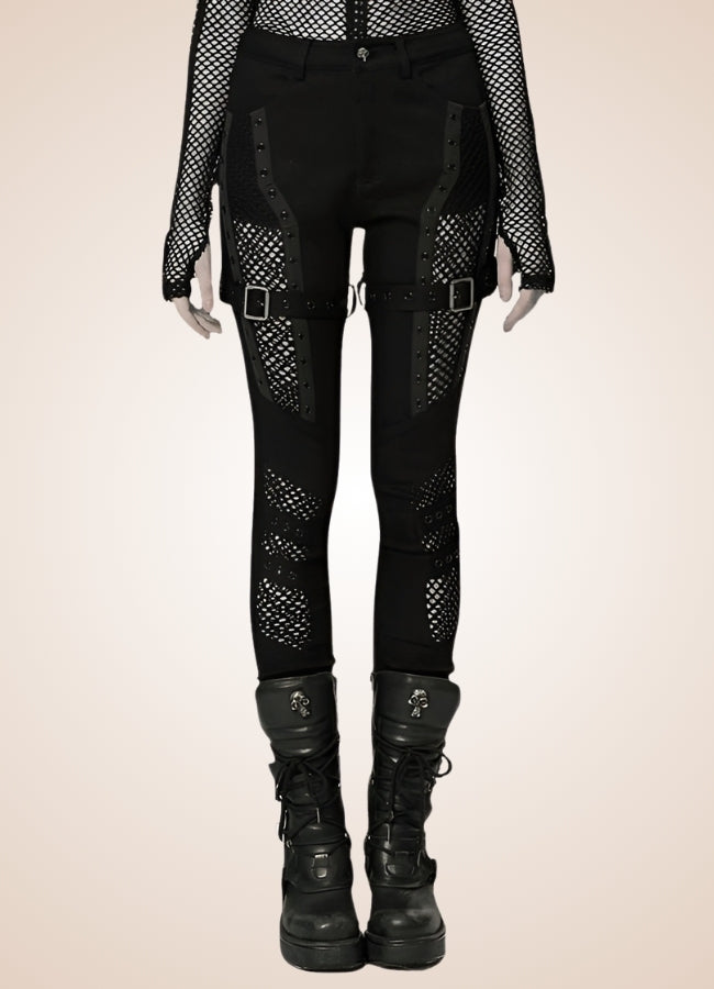 Gothic Punk Hollow Mesh Pants - Steampunk Australia