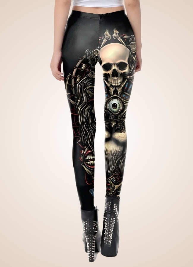 Gothic Skull Steampunk Legging - Steampunk Australia