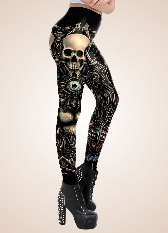 Gothic Skull Steampunk Legging - Steampunk Australia