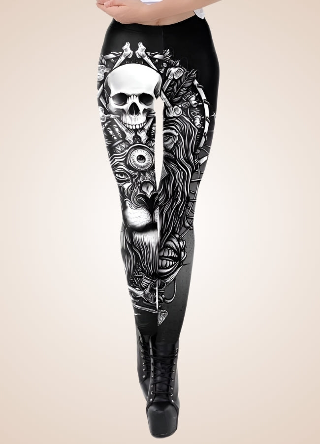 Gothic Skull Steampunk Legging - Steampunk Australia