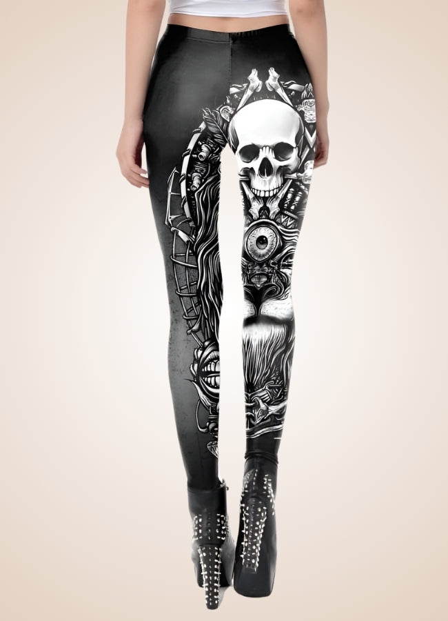Gothic Skull Steampunk Legging - Steampunk Australia