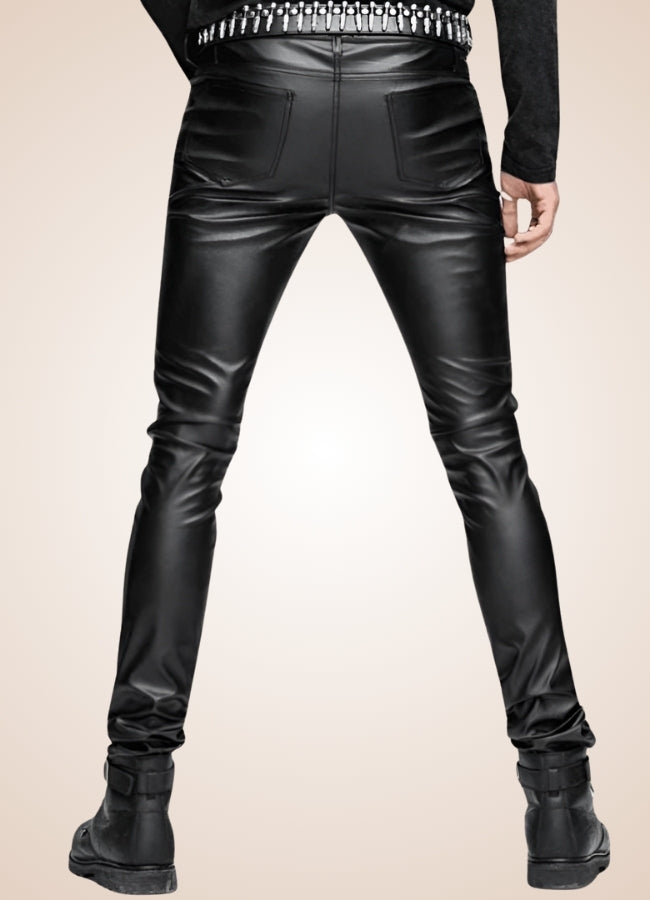 Gothic Slim Fit Leather Pants - Steampunk Australia