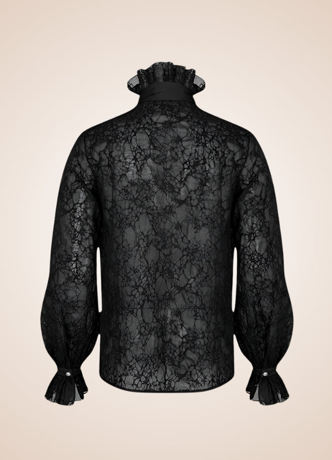 Gothic Steampunk Flounce Tie Shirt - Steampunk Australia