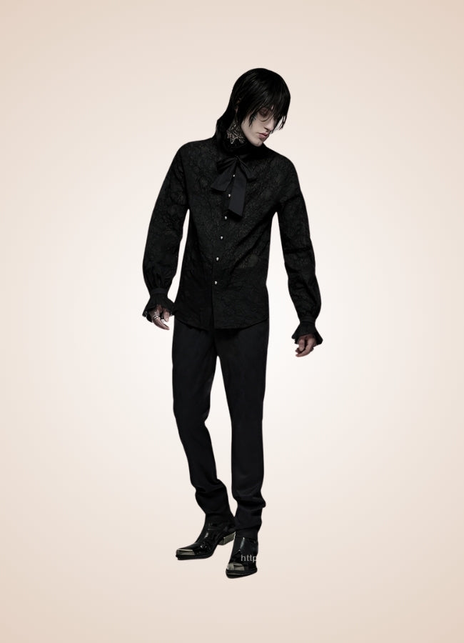 Gothic Steampunk Flounce Tie Shirt - Steampunk Australia
