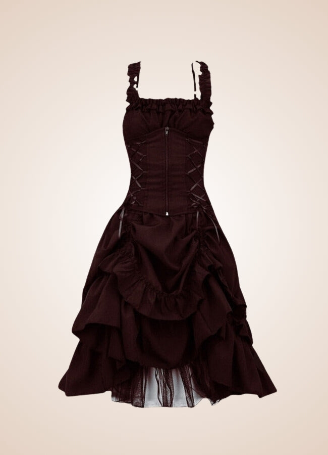 Gothic Victorian Long Dress - Steampunk Australia