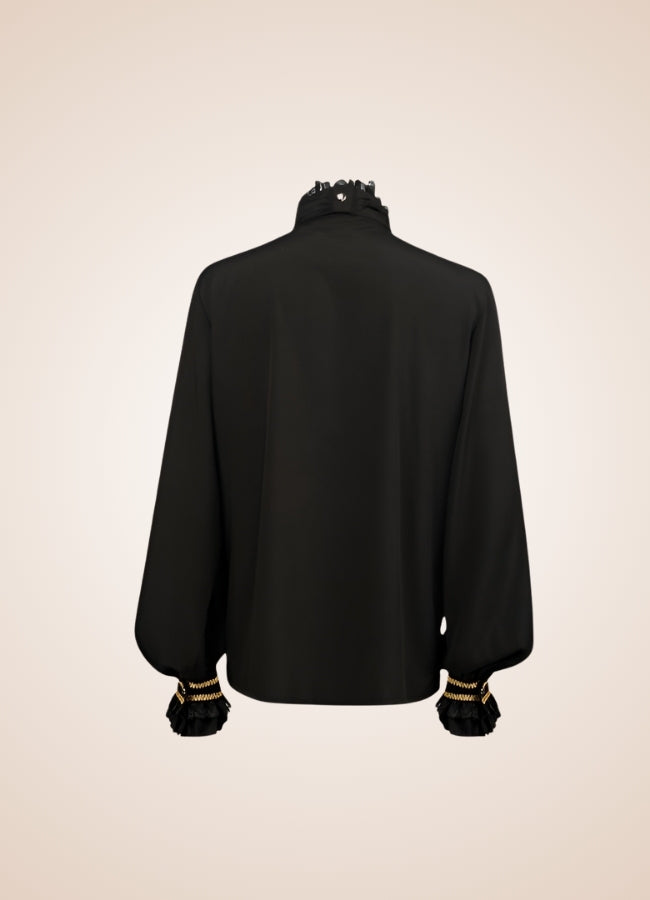 Gothic Vintage Black Shirt - Steampunk Australia