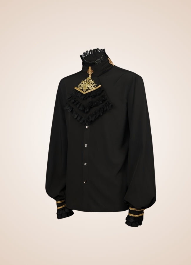 Gothic Vintage Black Shirt - Steampunk Australia